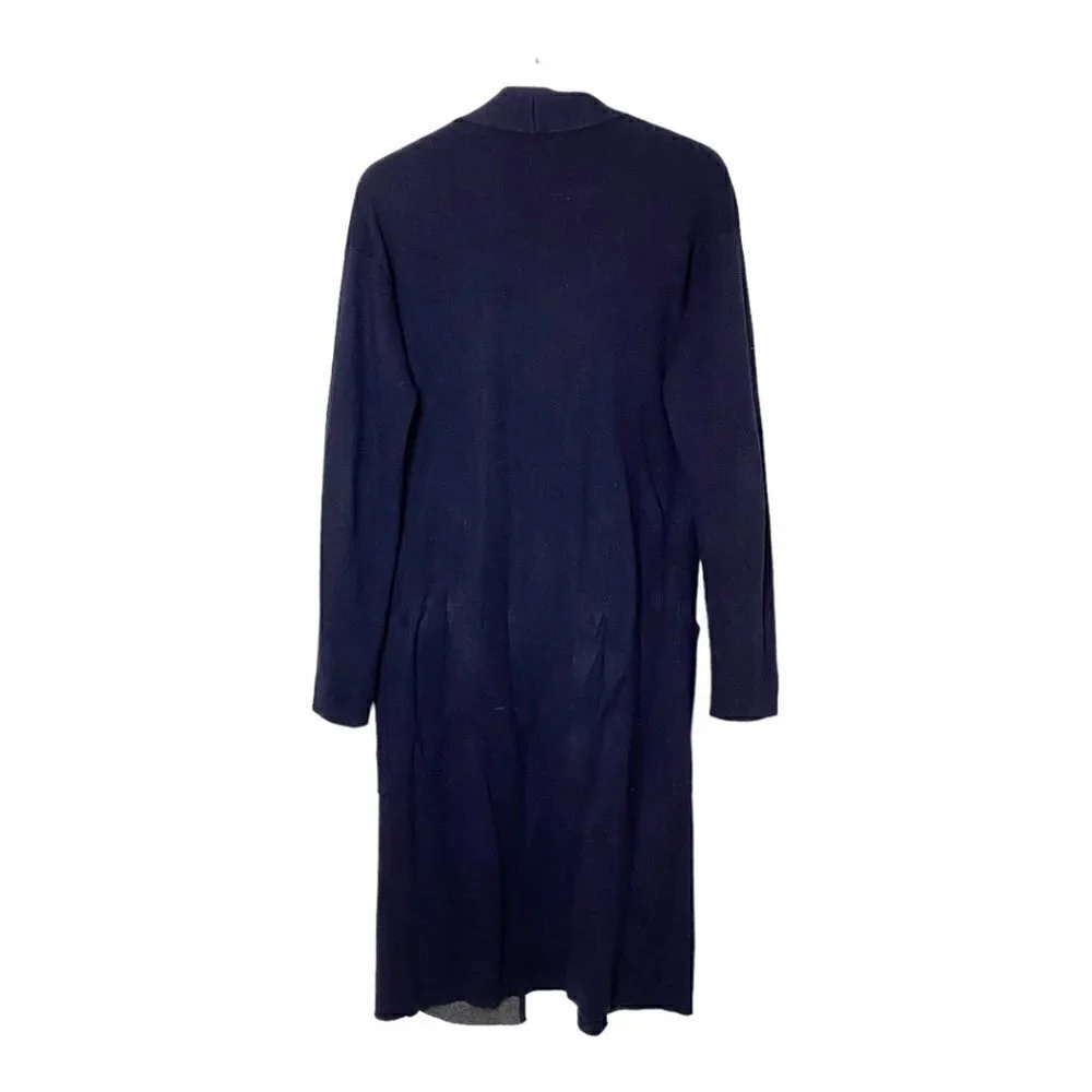 Aritzia Babaton Lance Wool Linen Blend Duster Cardigan Navy - Picture 3 of 11